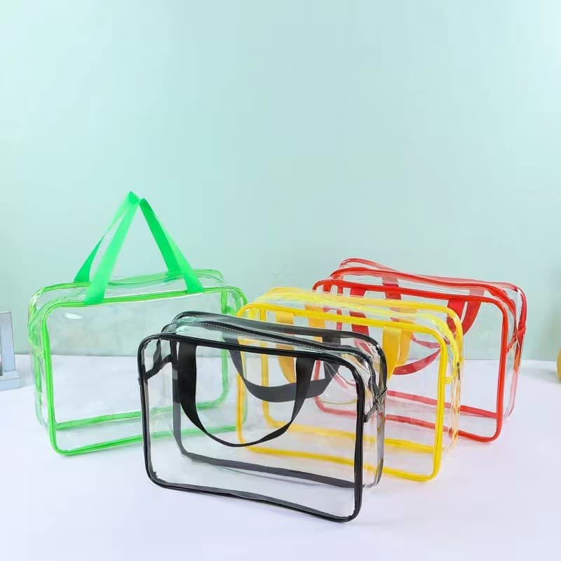pvc transparent handbag toiletry bag cosmetic bag high-end large-capacity waterproof storage bag high-end customization