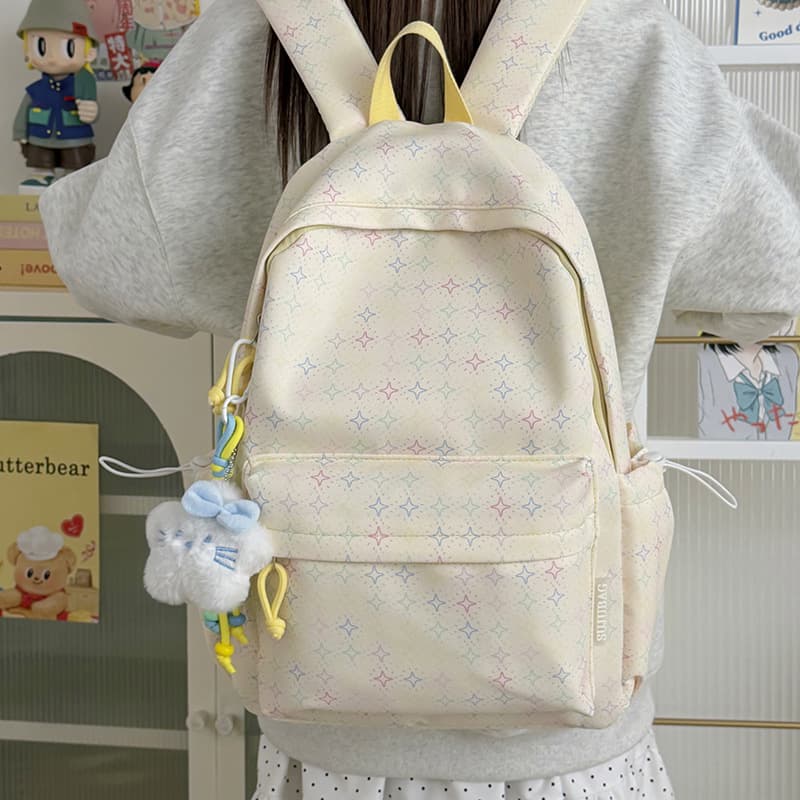 Cross-border 2026 New Cute Star Large Capacity Backpack for Grades 1-6, Lightweight School Bag for Elementary, Middle and High School Students, Girls