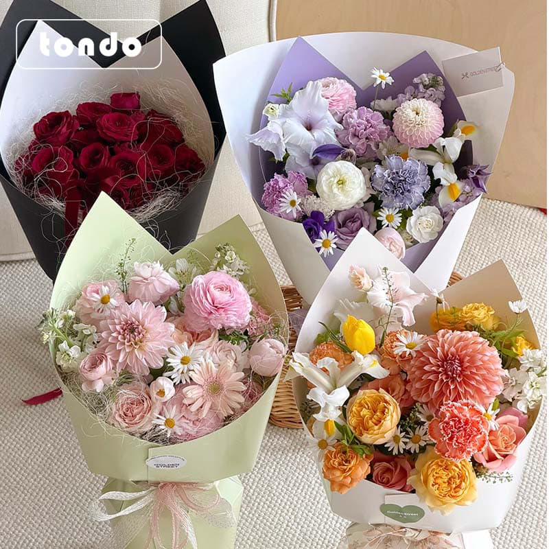 Mother's Day Double-Pointed Integrated Shaping Card for Fresh Flower Packaging, DIY Floral Arrangement Quick Wrapping Tool