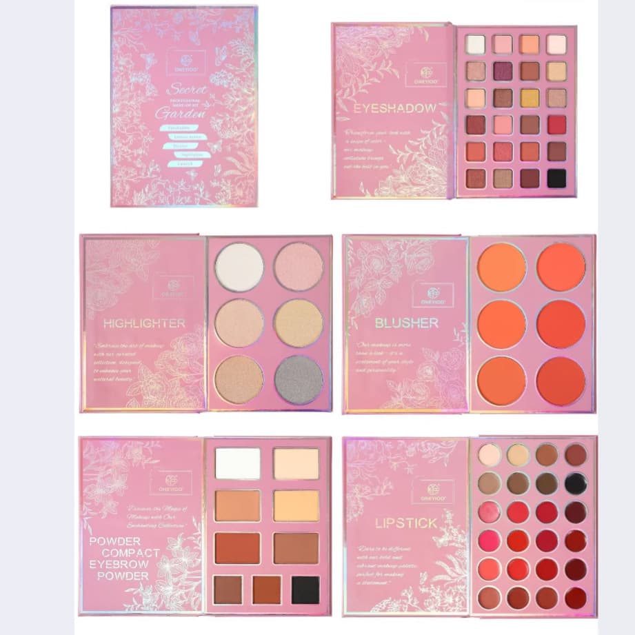 Cross-Border Foreign Trade Five-Page Book-Style Eyeshadow Palette Collection, Matte and Pearlescent Blush All-In-One Multi-Color Makeup Palette