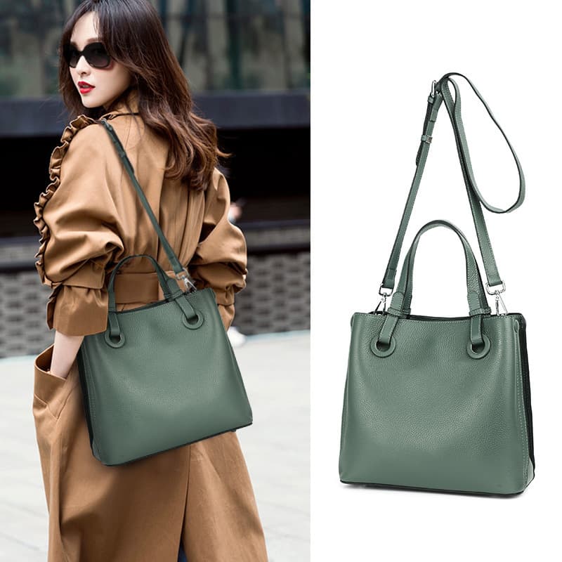 Genuine Leather Handbag Women 2026 New Premium Large Capacity Shoulder Crossbody Bag Middle-aged Mother Bag