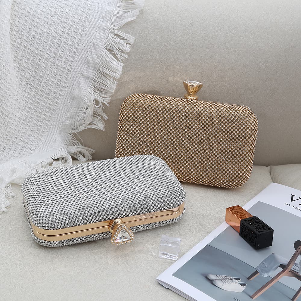 Rhinestone Women's Crossbody Bag, Niche Square Clutch Bag, Fashion Evening Banquet Bag, Year-end Party Bag, Trendy Bridal Bag