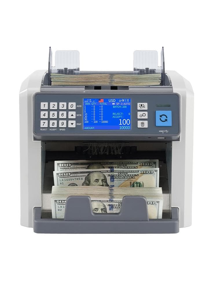 Multi-Currency Counter Foreign Currency Detector Bank Commercial US Dollars RMB Euros Malaysian Ringgit Pounds Yen Combined