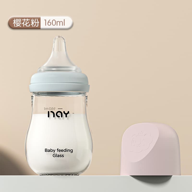 Nuoaiyin Newborn Borosilicate Glass Baby Bottle Anti-Choke Anti-Colic Infant Feeding Bottle Cross-Border In Stock