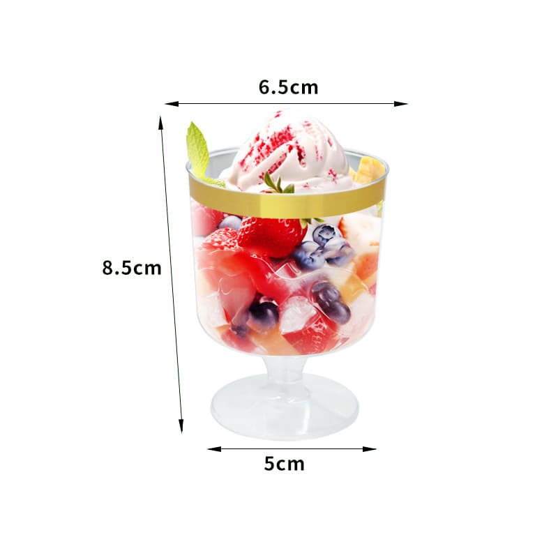 Cross-border Hot-selling Disposable Champagne Glasses Transparent Pudding Cups Plastic Cups Stemmed Red Wine Glasses Mousse Cups Dessert Cups