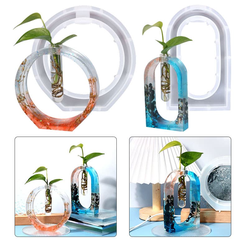 DIY Hydroponic Flower Vase Test Tube Silicone Mold Epoxy Resin Crystal Drip Glue Mold Suitable for Daily Tableware/Cake Molds