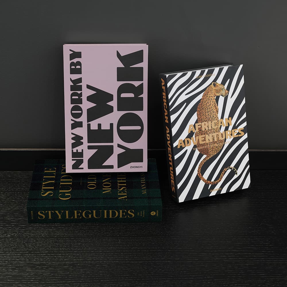 Modern Minimalist Fashion Simulation Book Coffee Table Desktop Ornament English Magazine Decorative Book for Study Bookshelf Faux Book