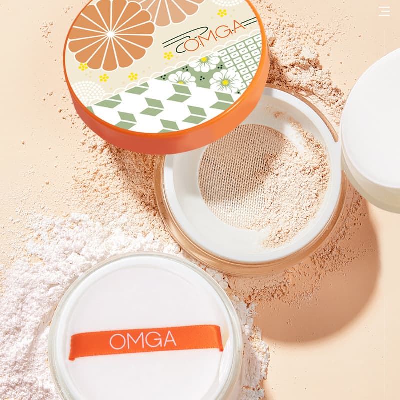 OMGA Setting Powder Lightweight Loose Powder Fine Texture Non-Caking Waterproof Sweat-Proof Oil-Control Affordable Loose Powder Wholesale