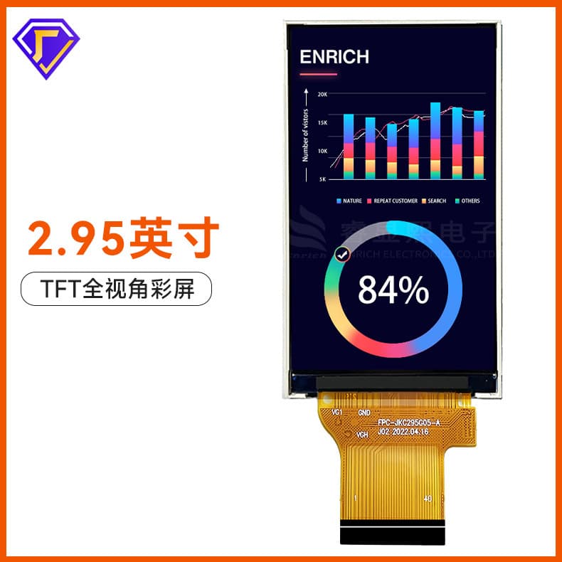 LCD MIPI Interface High-Resolution Color Display with Touch, Full Viewing Angle 2.95-inch TFT Color Screen