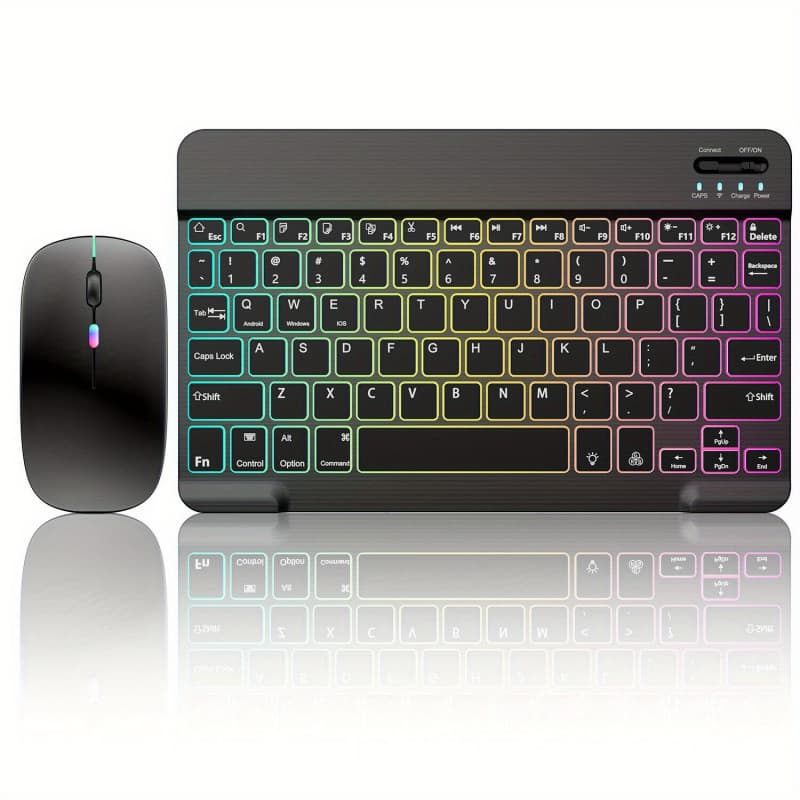 2026 New Cross-border Drop Shipping 10-inch Wireless RGB Backlit Gaming Keyboard and Mouse Combo