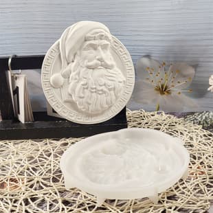 S0827 Semi-3D Santa Claus Desktop Decoration Cement Plaster Mold DIY Silicone Mold