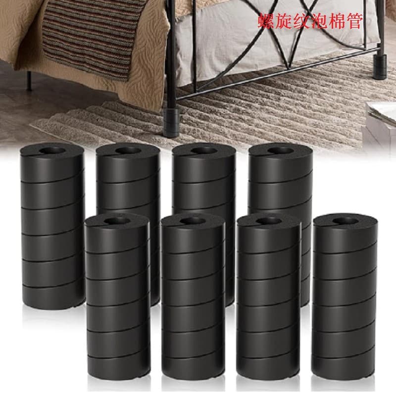 Bed frame and sofa leg covers, chair and table leg protective pads, safety covers, NBR spiral foam tubes