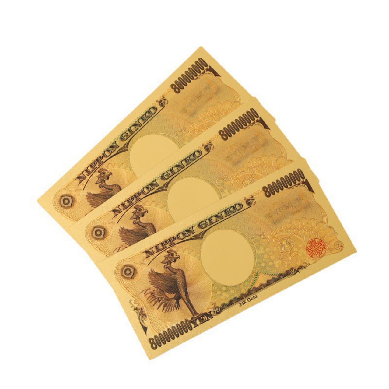 Gold foil commemorative coin PET plastic gold foil gold banknote new Japanese yen 800 million commemorative coin commemorative gold banknote Japanese commemorative coin