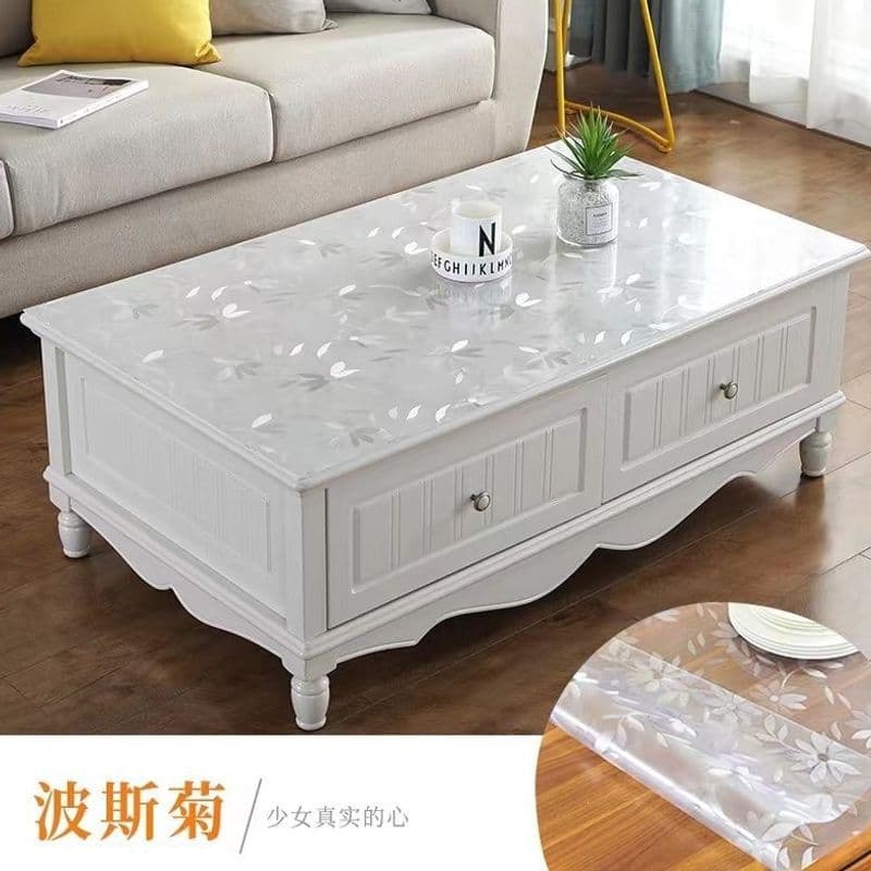 pvc transparent tablecloth waterproof and oil-proof thickened high temperature resistant dining table mat coffee table desk tablecloth rectangular table mat