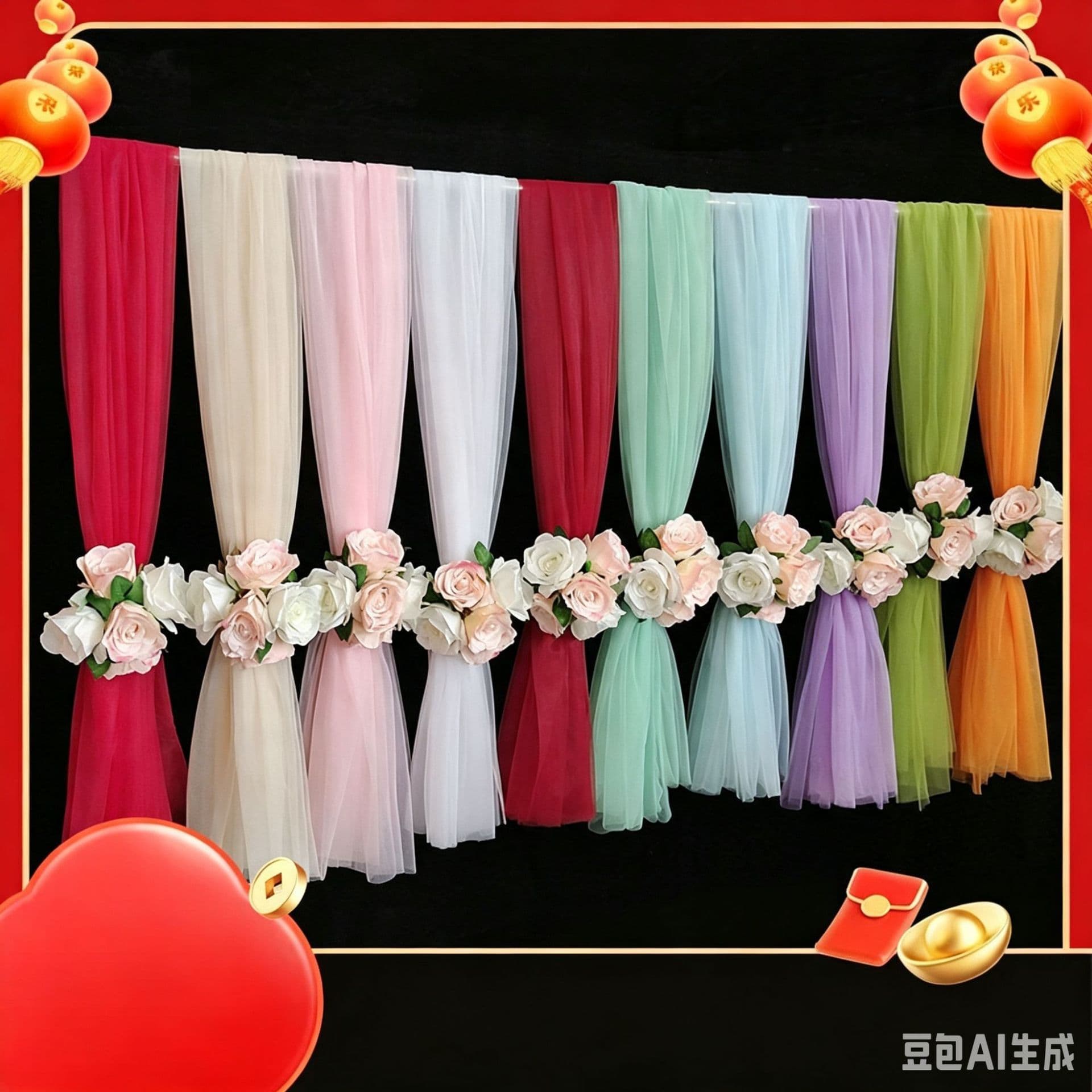 Tulle Wedding Chair Back Cover Swiss Voile Wedding Chair Decoration Fabric Ceiling Organza Net Tulle Chair Back Cover