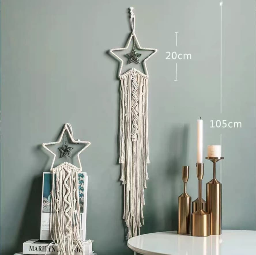 Moon tapestry woven dream catcher hotel indoor wall hanging wall decorations hanging Nordic handmade stars and moon