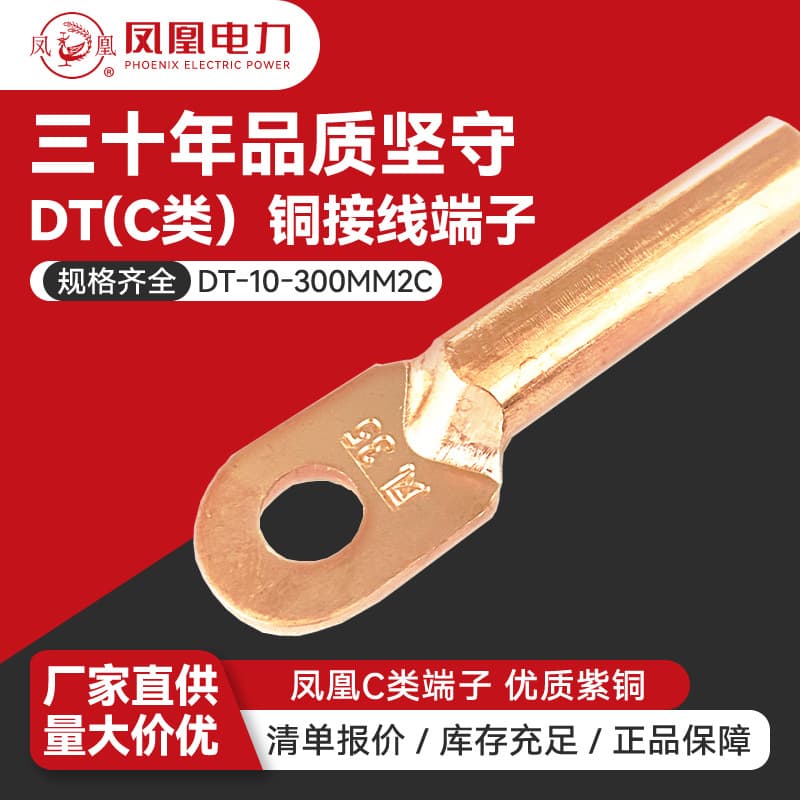 Copper Terminal DT Oil-Blocking Phoenix C Grade National Standard T2 Purple Copper Cable Wiring Terminal