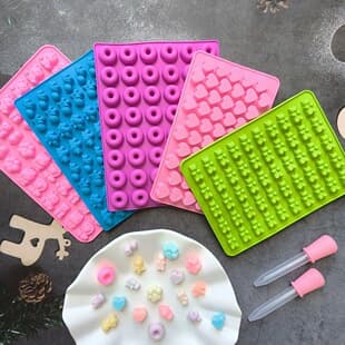 Bear Donut Heart Chocolate Gummy Silicone Mold Non-Stick DIY Dessert Cookie Cake Baking Mold