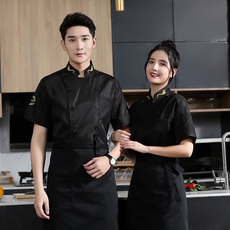 Restaurant Hotel Chef Workwear Women Short Sleeve Summer Breathable Back Kitchen Chef Coat Long Sleeve Autumn Winter Fashion White