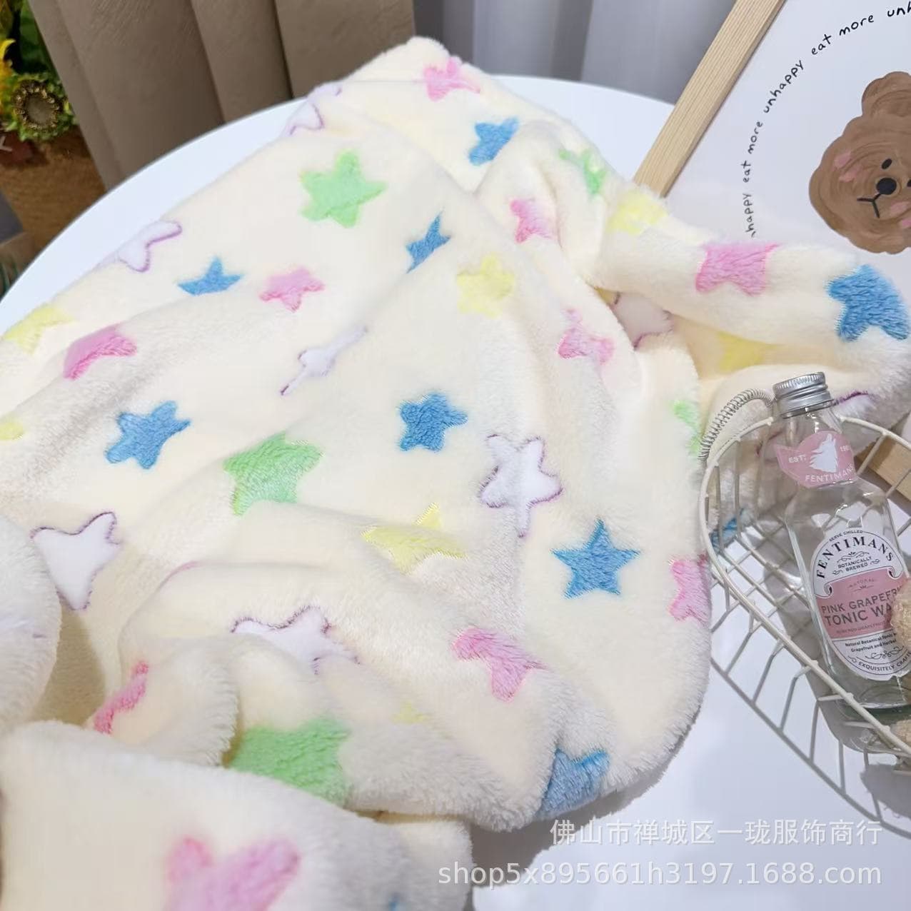 Girl's Bow Blanket ~ Casual Nap Throw for Office, Sofa, Air Conditioning, and Dormitory Shawl