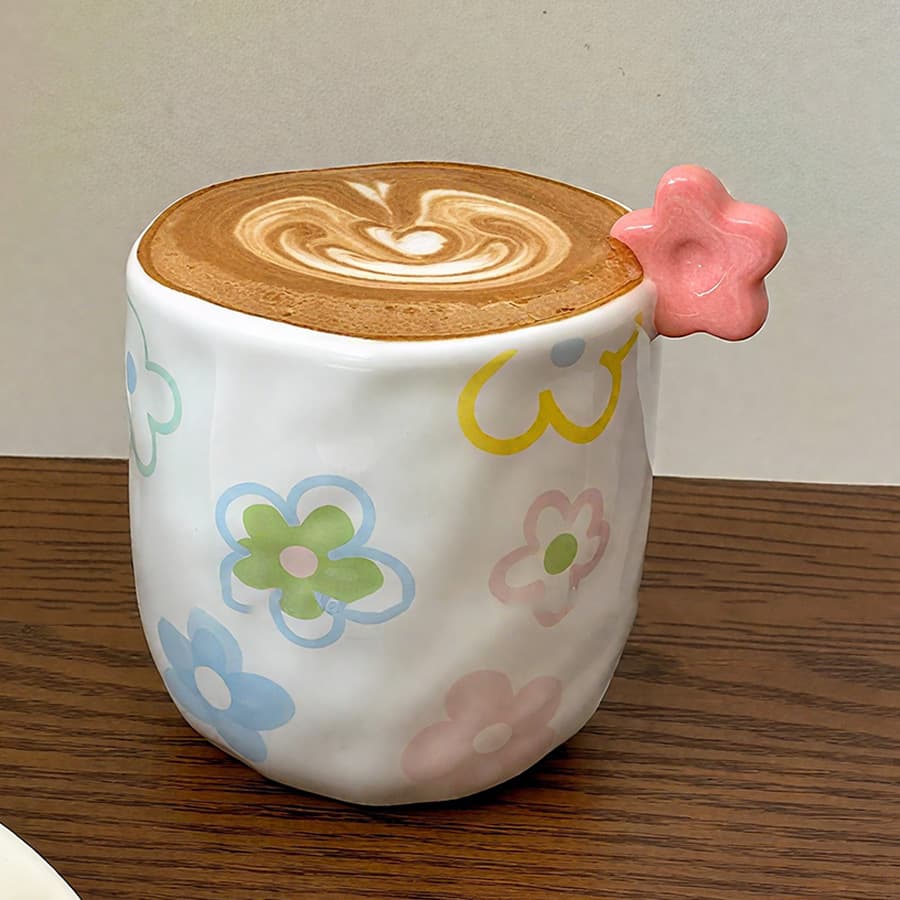 Ceramic Mug Coffee Cup Milk Cup for Tea Brewing Hot and Cold Drinks with Handle Light Luxury Simple Design Large Capacity