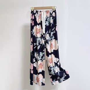 Export Plus Size Cotton Silk Pajama Pants for Women, Summer Thin, 40s Rayon Printed Long Pants, Maternity, Suitable for Outdoor Wear, Wide Leg