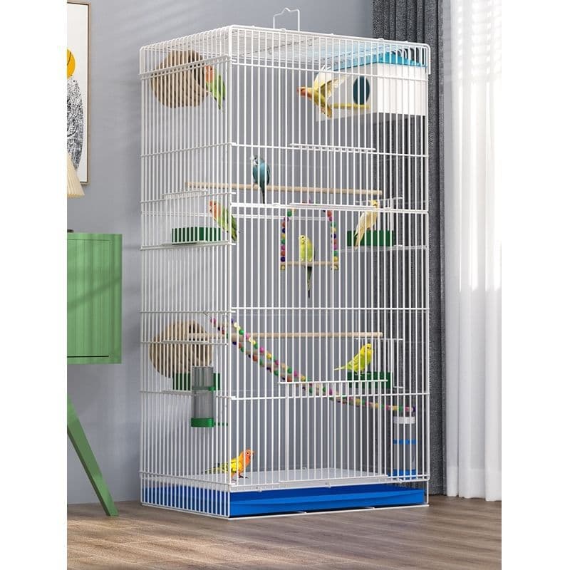 Large Bird Cage, Extra Tall, Home Breeding Cage for Parakeets, Cockatiels, Villa Style New Bird Cage