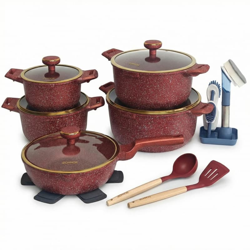 Foreign trade die-cast aluminum cooking pots, granite non-stick coating soup pots, frying pans, woks, kitchen utensil sets