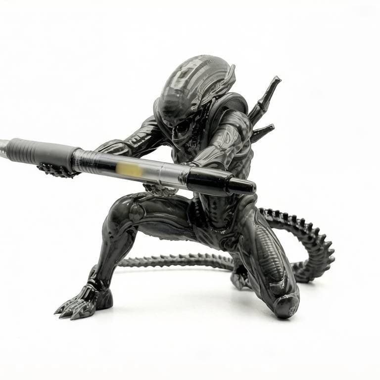 3D Printed Alien Pen Holder, Cool Desktop Decoration, Battle Pen Stand, Alien Universe ET Spinning Base