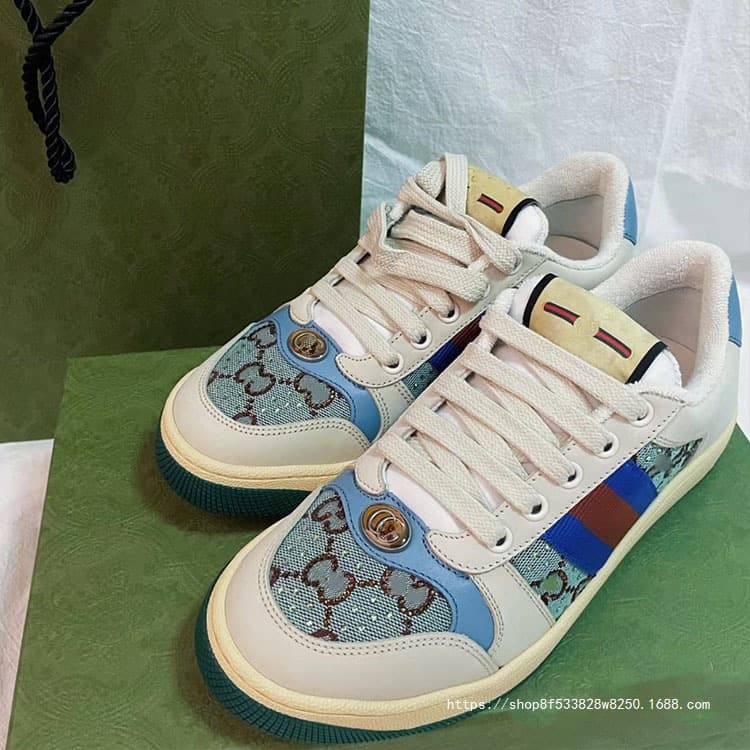 Putian Pure Source G-House Rhinestone Dirty Shoes Women Casual Retro Dirty Shoes Couple Board Shoes Blue Diamond Export Trend Shoes Men