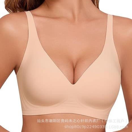 Wireless Seamless Bras for Women Deep V Neck Comfortable Push-Up