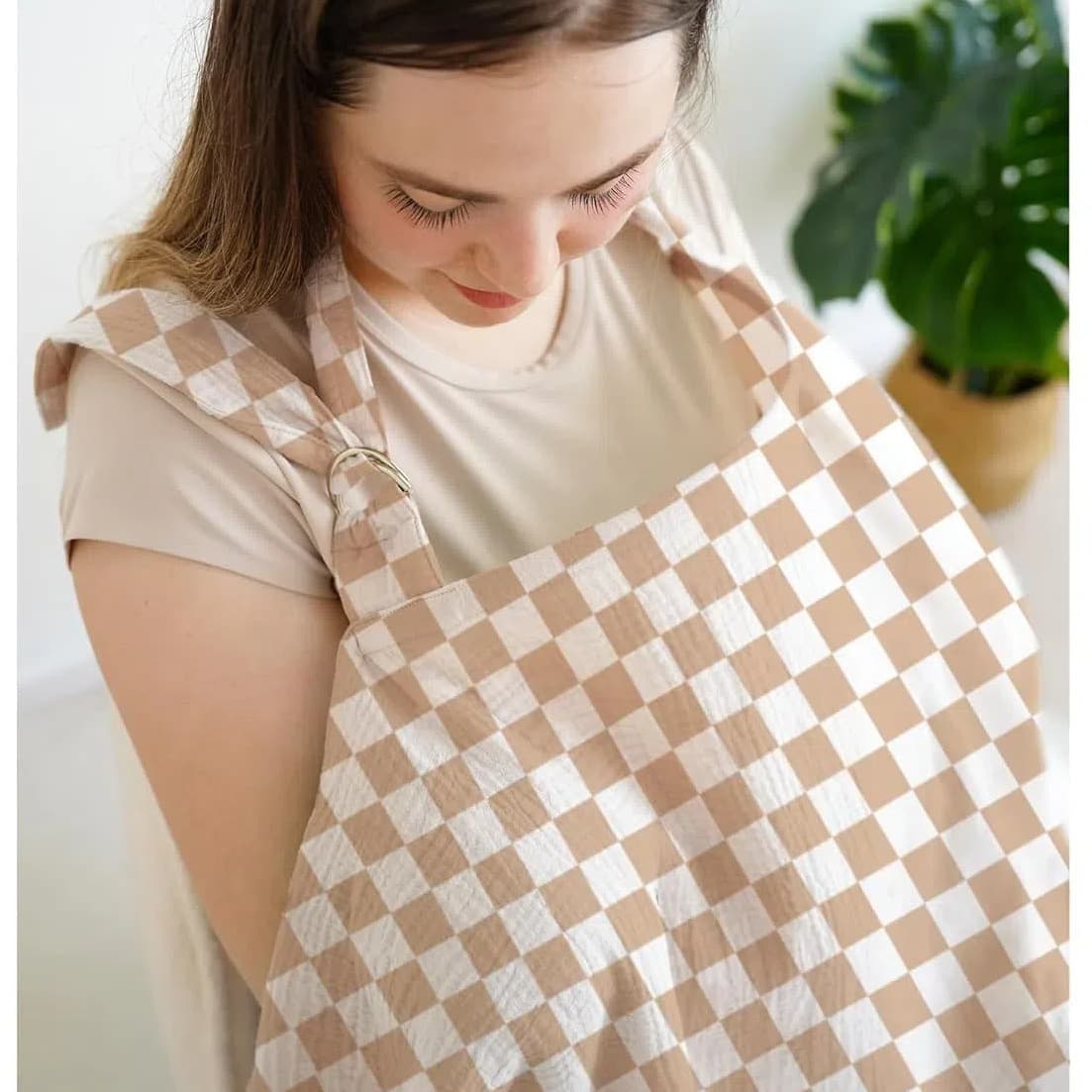 100% Cotton Nursing Cover for Breastfeeding, Anti-Exposure Outer Wrap, Double-Layer Crepe Fabric Feeding Scarf, Nursing Shawl