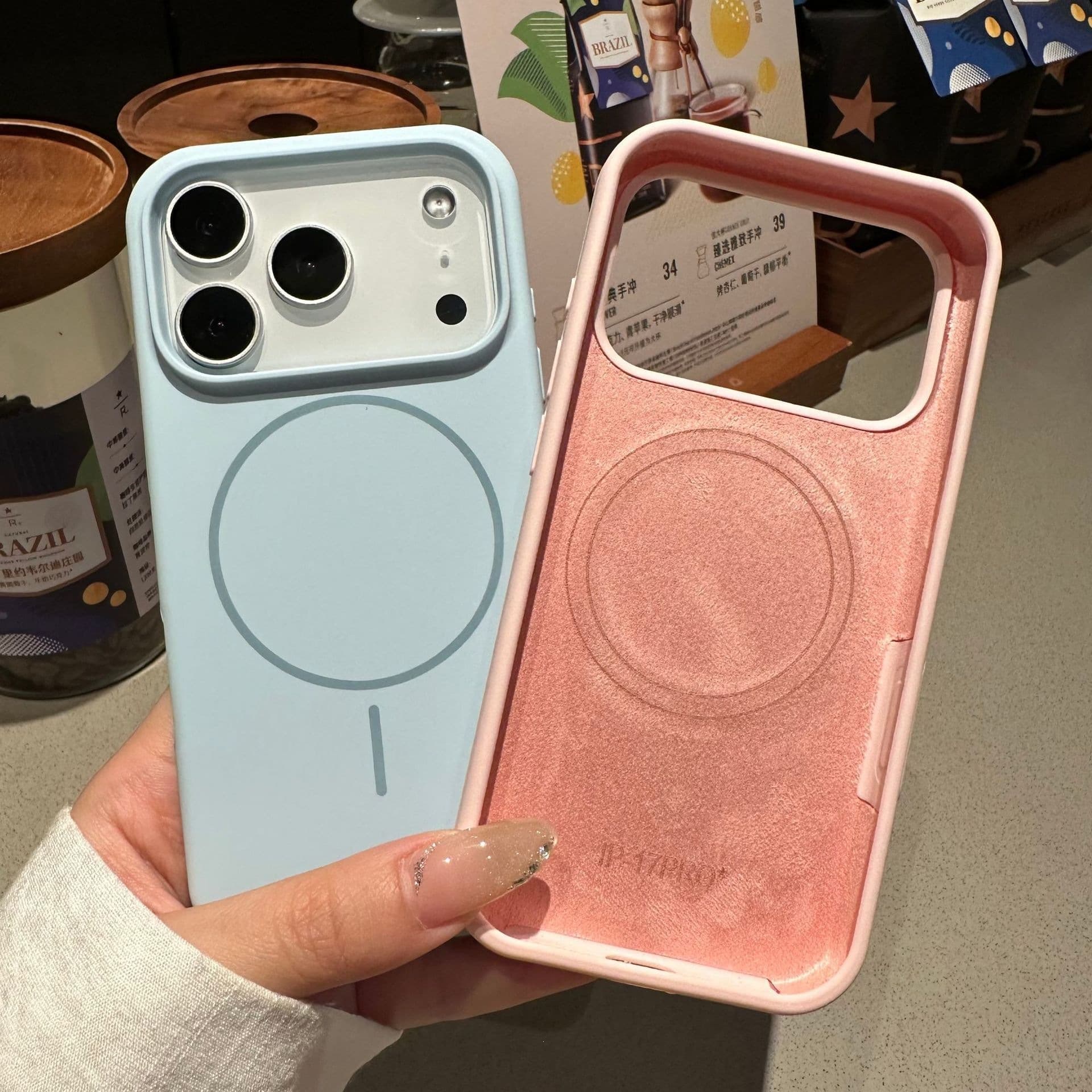 Suitable for iPhone 17pm mobile phone case Apple 16pm liquid silicone fine circle magnetic solid color all-inclusive protective cover 15