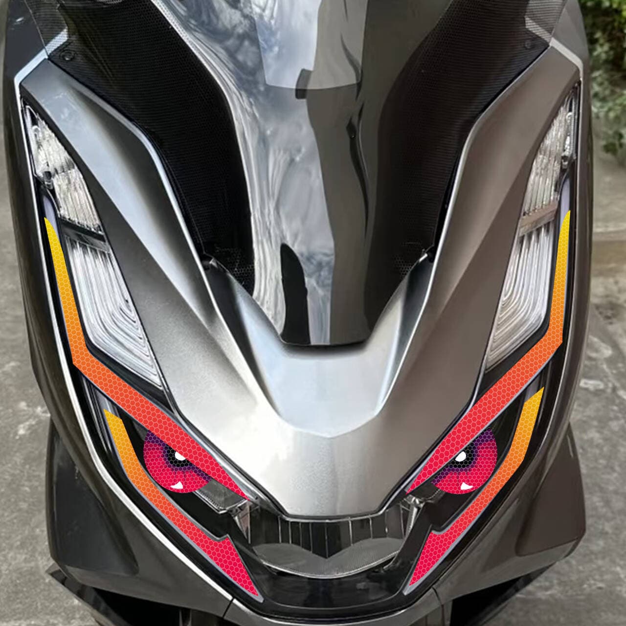 Motorcycle Headlight Decal Reflective Sticker Motorcycle Decorative Eye Line Sticker Crystal Grid Reflective Sticker