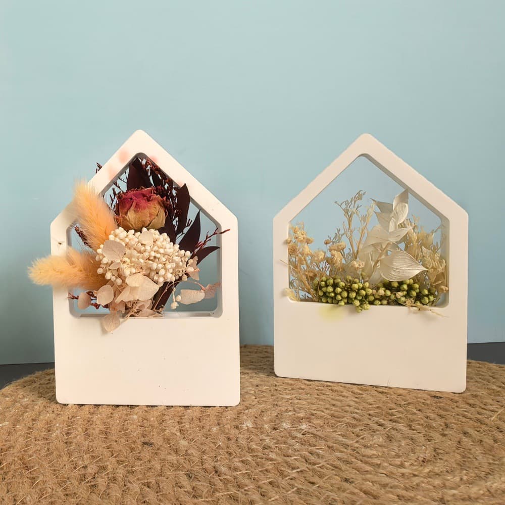 House ornaments decoration plaster glue mold house flower arrangement decoration mold wall hanging vase decoration home mold