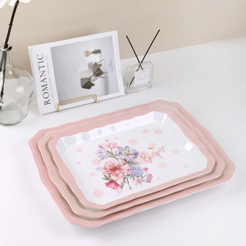 Melamine tea tray, home desktop storage, light luxury living room, high-looking afternoon tea tray, water cup, high-end tray
