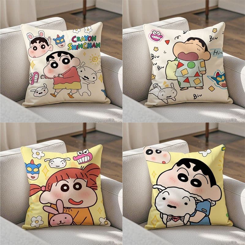 Cute pillow case Crayon Shin-chan pillow couple children's birthday gift cushion lunch break pillow case square cushion