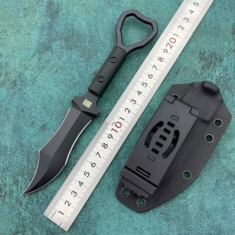Outdoor Integrated Straight Knife for Field Survival and Self-Defense, Portable High-Hardness Multi-Functional Fishing and Utility Knife