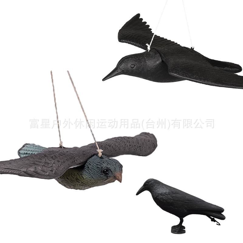 Cross-border Labeling Simulation Crow Flying Bird Plastic Decorative Craft Garden Hunting Christmas