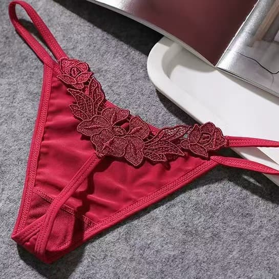 Lingerie European-American Export Women's Sexy Low-Rise Triangle T-Back Lace Trim Cross-Border Thong