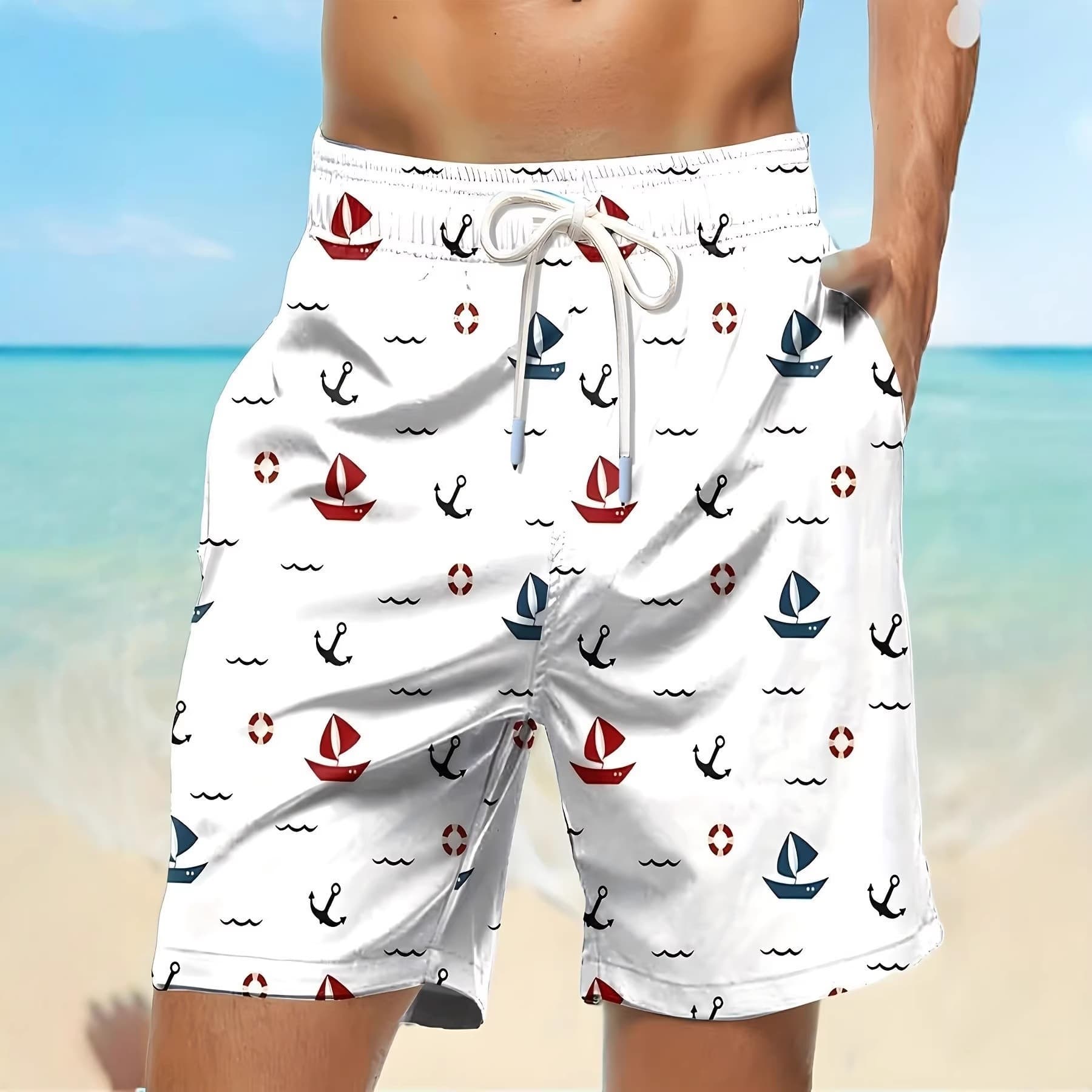 Cross-Border Bestseller Men's Beach Shorts, Quick-Dry Swim Trunks, Casual Sports Beach Shorts, New European and American Styles Wholesale Available