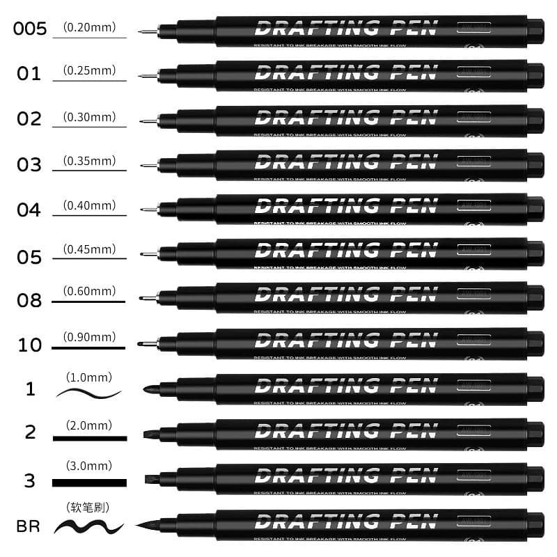 Art Liner Pens Waterproof Fineliner Pens for Manga Drawing Hand-Drawn Design Sketching Fine Line Pen Set Wholesale