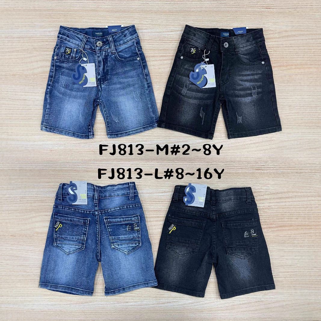Boys' Denim Shorts for Export, New Style for Toddlers 2-8Y, Soft 5-Point Denim Shorts for Boys