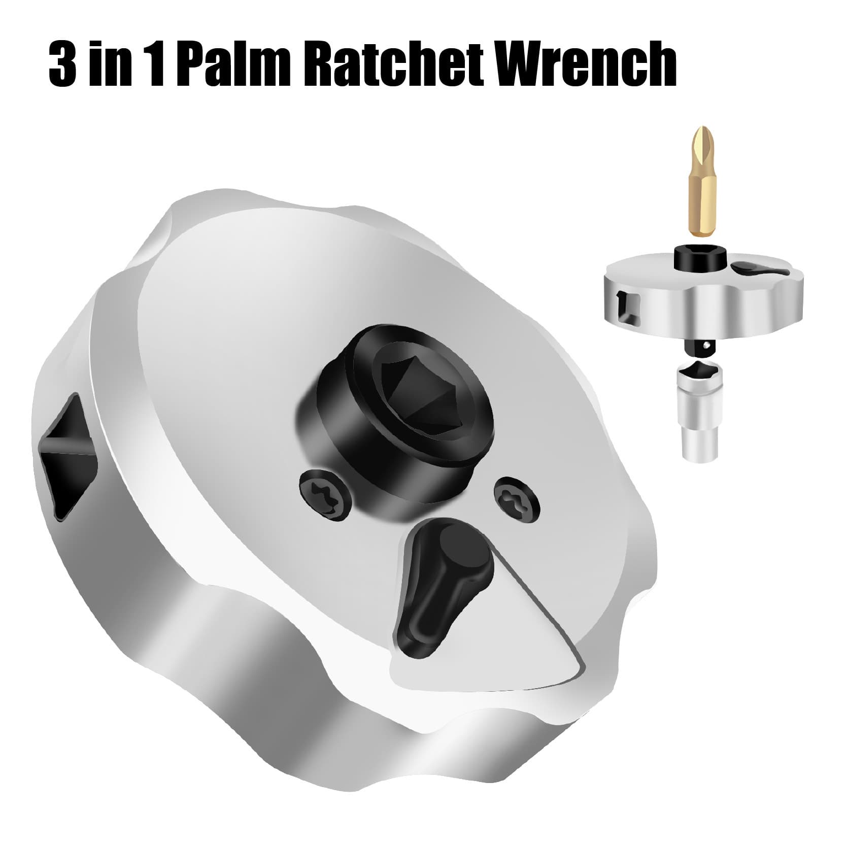 1/4 inch palm-sized mini ratchet socket driver three-in-one ratchet screwdriver multi-function ratchet wrench tool