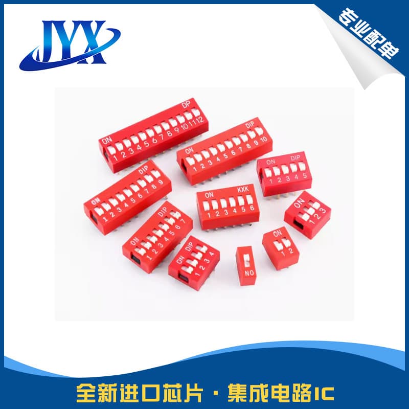 DIP Straight Insertion Flat Slide Red DIP Switch DS-1/2/3/4/5/6/7/8/9/10/12 Position Miniature