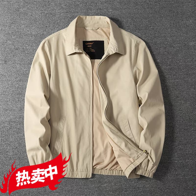 Autumn and winter men's business casual jackets, versatile simple cotton solid color lapel tops, work jackets for young and middle-aged men