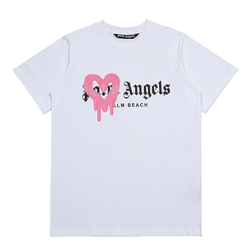 Palm Angels Letter Graphic Short Sleeve T-Shirt for Men and Women, Couple Style, Loose Fit Summer New Arrival