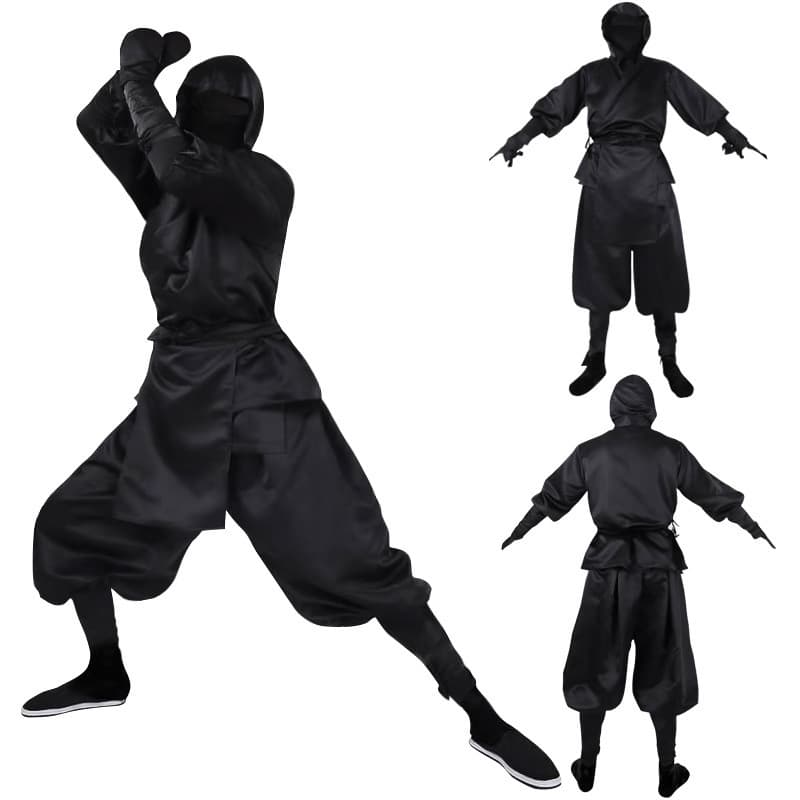 Cross-border Japanese men's black ninja cosplay suit black ninja suit Halloween stage costumes