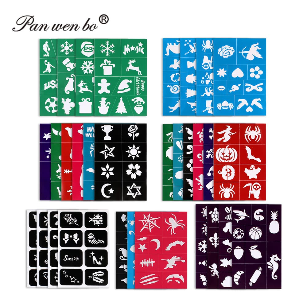 Cross-border Template for Body Painting, Reusable Face Paint Oil Color Template, Spray Painting Template Wholesale