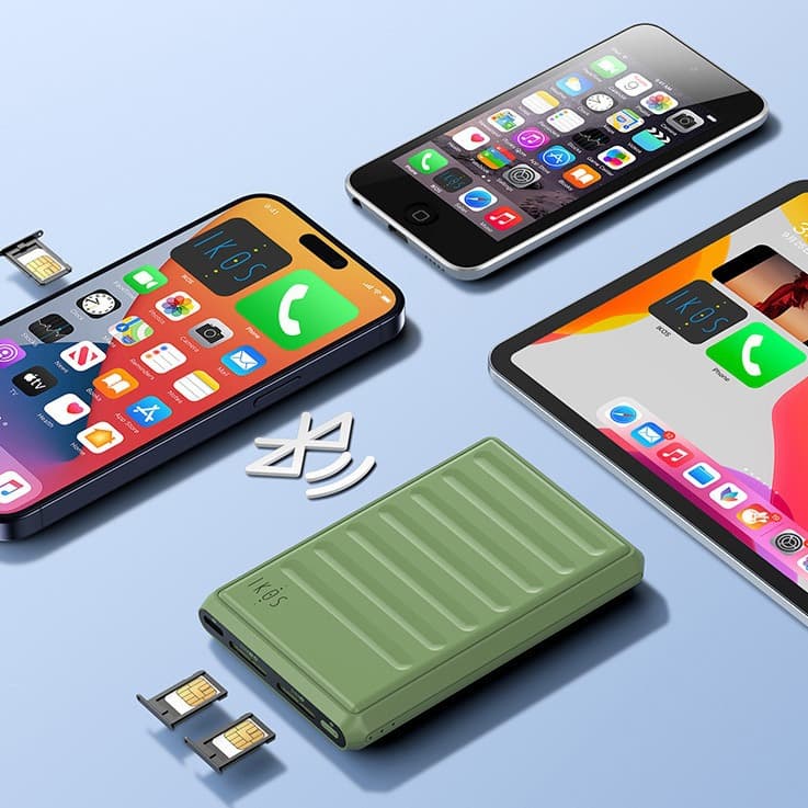 Compatible with Apple Peel iPhone Edition, Dual SIM Dual Standby K7 Bluetooth Secondary Card, 4G Dual Number Sharing, IKOS Portable Outdoor Thin